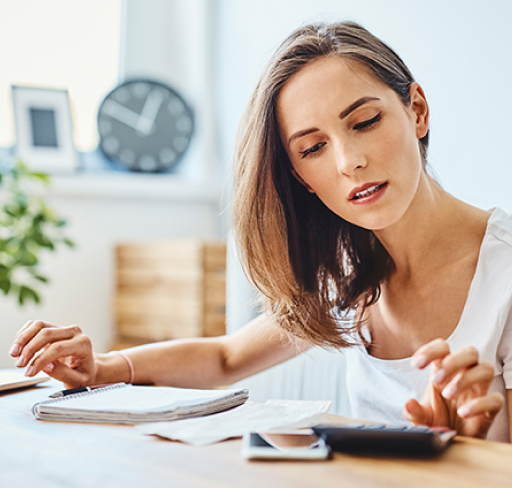 women using calculator