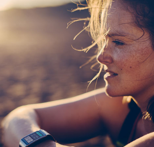 Women looking at the sunshine