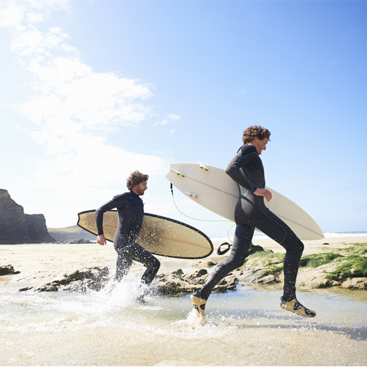 Two mens with surf boat
