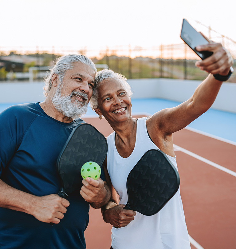 two people taking selfie