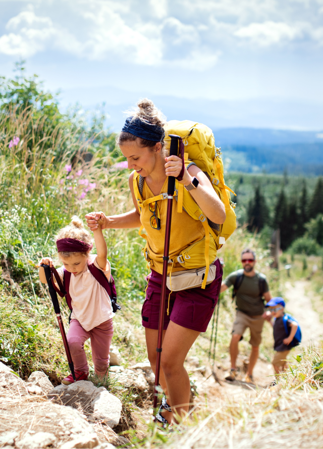 Family hiking