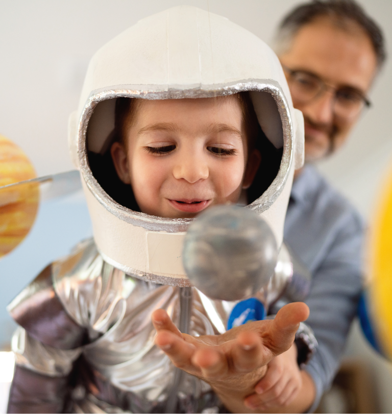 Child dressed as astronaut