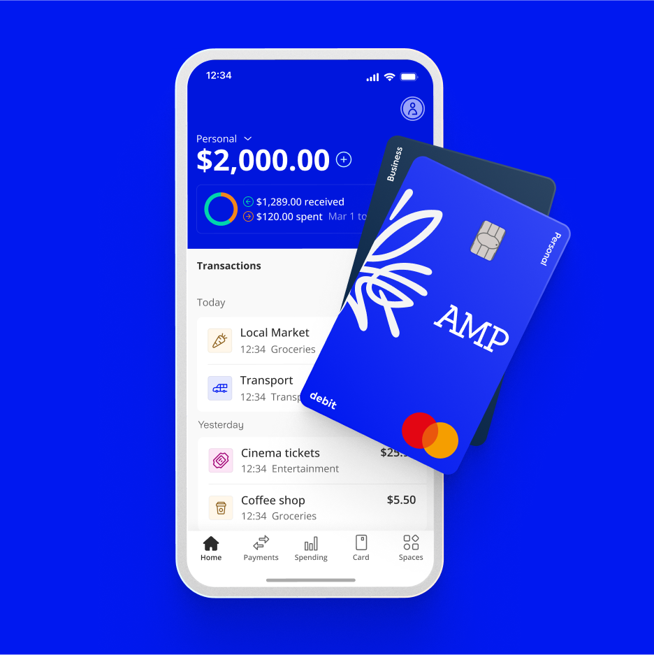 App screen and bank cards graphic