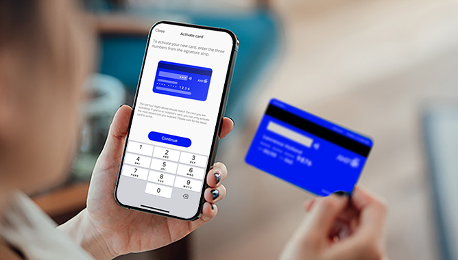 woman confirming card details
